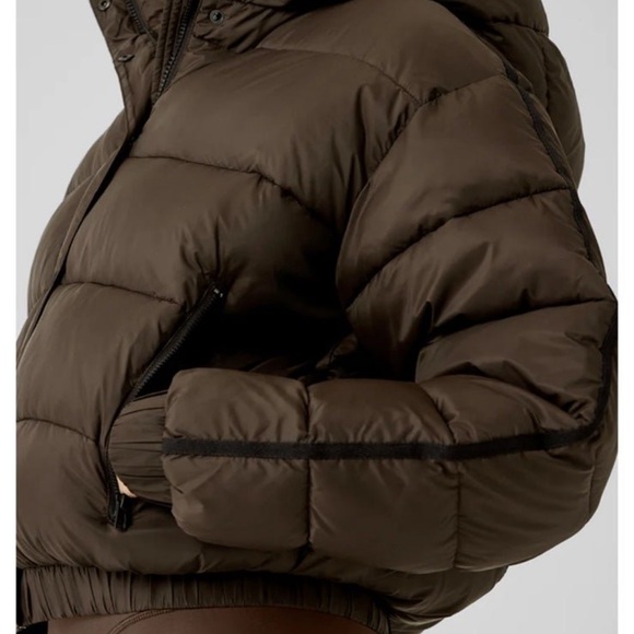 ALO ASPEN PUFFER JACKET SIZE LARGE BEAUTIFUL BROWN COLOR - Picture 3 of 4